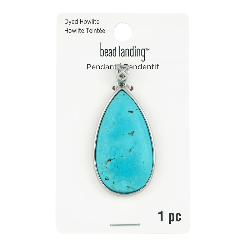 Turquoise Dyed Howlite Teardrop Pendant by Bead Landing™
