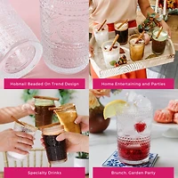 Kate Aspen® 13oz. Beaded Floral Clear Drinking Glasses, 6ct.