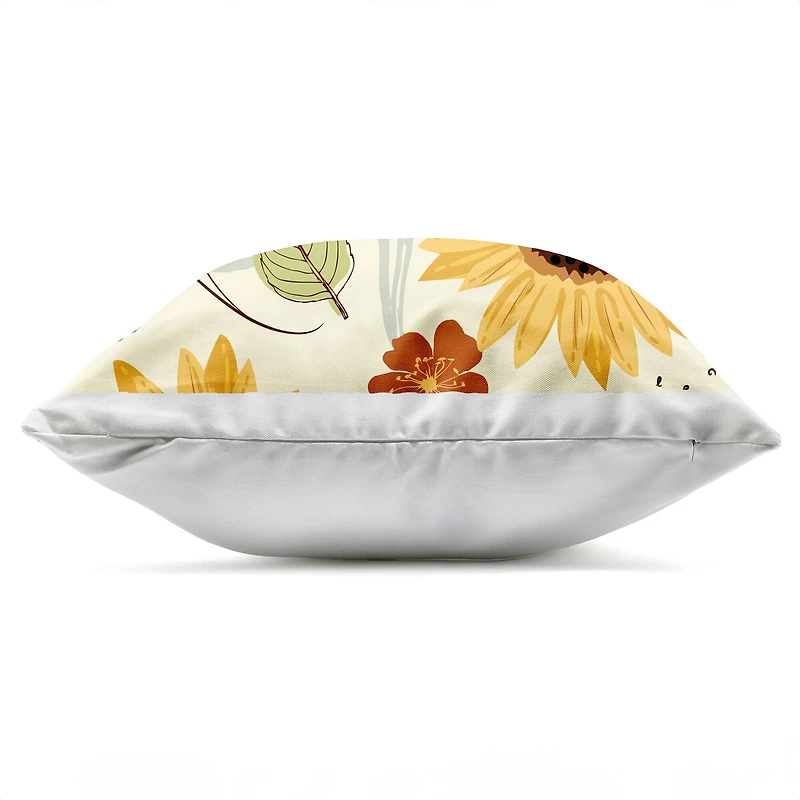 Stupell Industries Warm Sunflower Botanicals Pattern Outdoor Printed Pillow