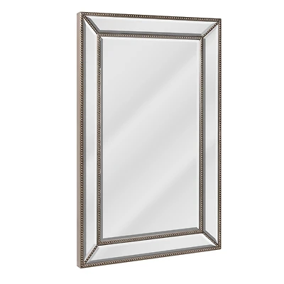 Head West 30" Silver Metro Beaded Glass Framed Vanity Mirror