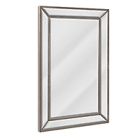Head West 30" Silver Metro Beaded Glass Framed Vanity Mirror