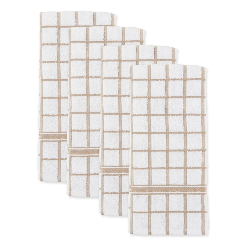 DII® Stone Windowpane Terry Dishtowels, 4ct.