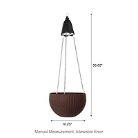 Glitzhome® 30" Solar Lighted Hanging Plastic Basket Planters