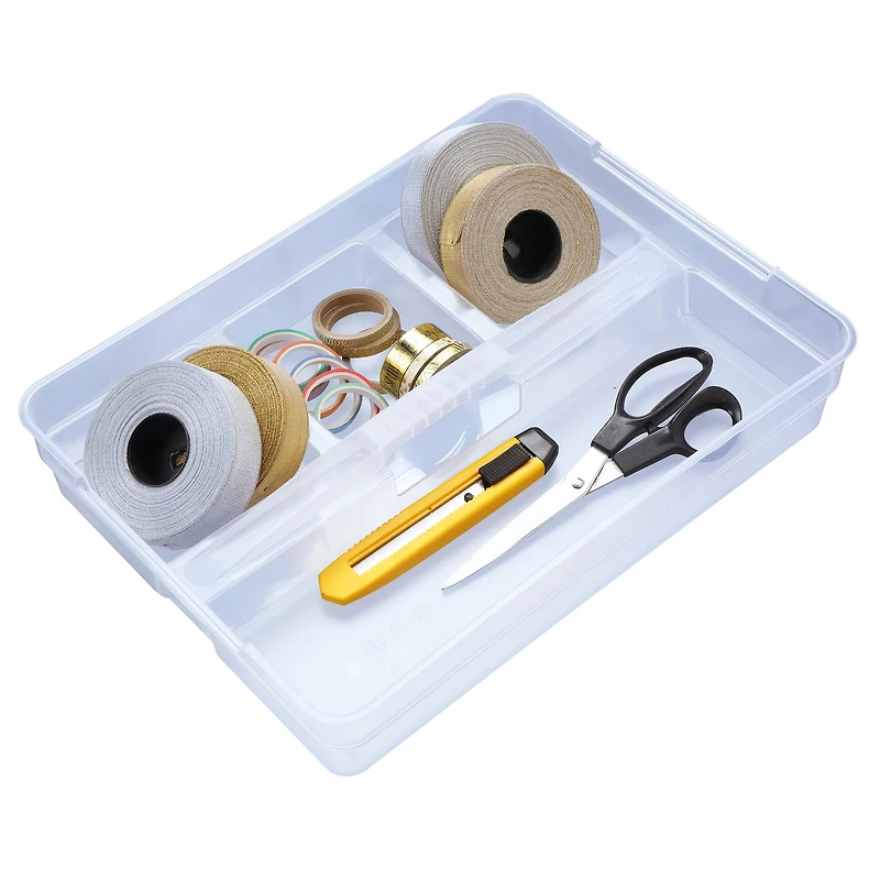 14.5" Clear Storage Tray with Handle by Simply Tidy®