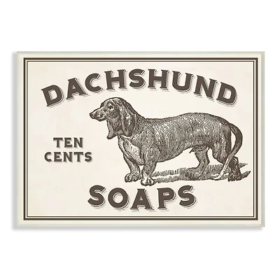 Stupell Industries Daschund Soap Vintage Sign Wall Art
