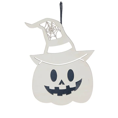 11.75" DIY Jack-o'-Lantern Hanging Wood Décor by Make Market®