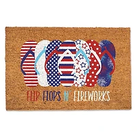 Flip Flops n' Fireworks Coir Door Mat