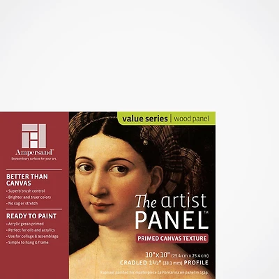 Ampersand™ The Artist Panel™ Primed Canvas Texture 1.5" Cradled Wood Panel