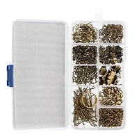 John Bead 9 Slot Rectangle Antique Copper Findings Jewelry Making Kit, 461ct.