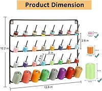 HAITARL® Brown 32-Spool Wall-Mounted Sewing Thread Rack