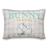 Bunny Treats Gingham Throw Pillow