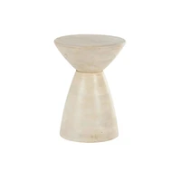 18" Cream Mango Wood Accent Table