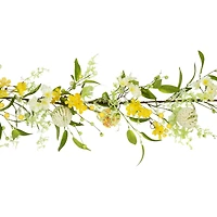 5ft. Yellow Berry & Thistle Floral Spring Garland