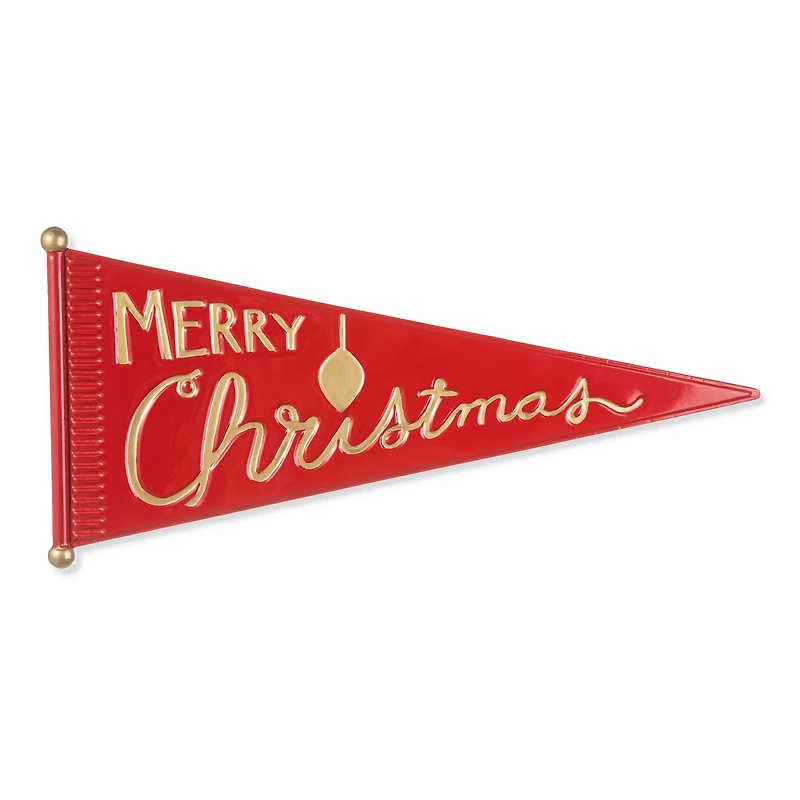 Glitzhome® 25" "Merry Christmas" Metal Pennant Wall Décor