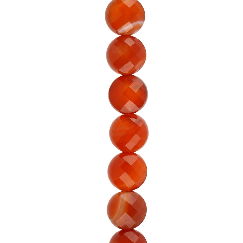 Red Faceted Agate Round Coin Beads, 8mm by Bead Landing™