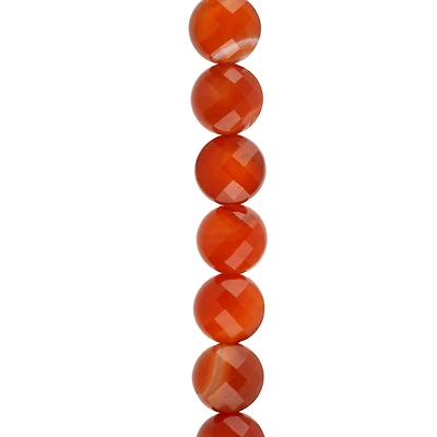 Red Faceted Agate Round Coin Beads, 8mm by Bead Landing™