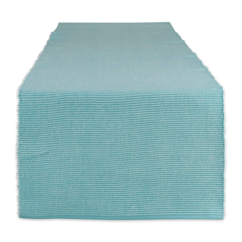 DII® 72" Aqua & White 2-Tone Ribbed Table Runner