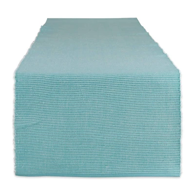 DII® 72" Aqua & White 2-Tone Ribbed Table Runner