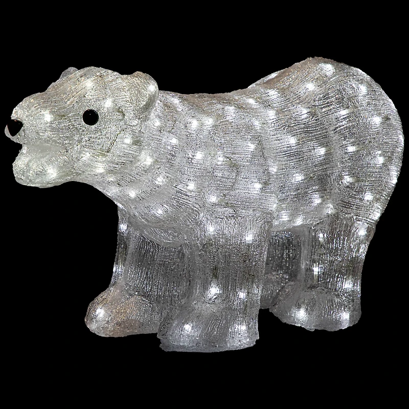 28" Lighted Commercial Grade Acrylic Polar Bear Christmas Display Decoration