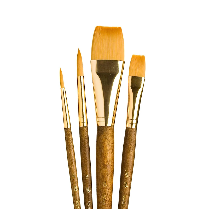 Princeton™ RealValue™ Golden Taklon Brush Set With 1" Wash