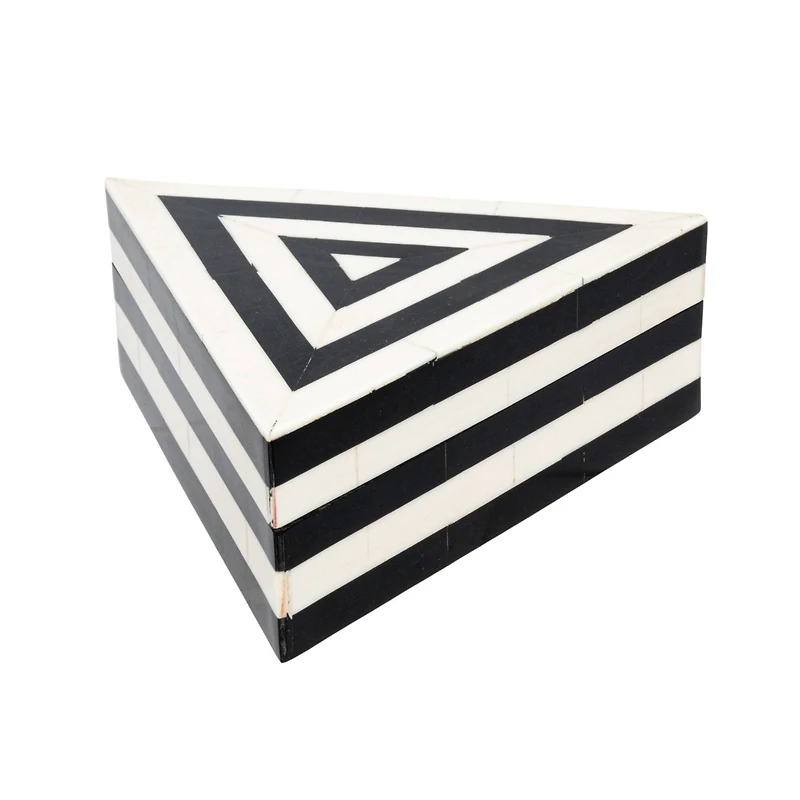 Hello Honey® 7" Black & White Striped Triangular Box
