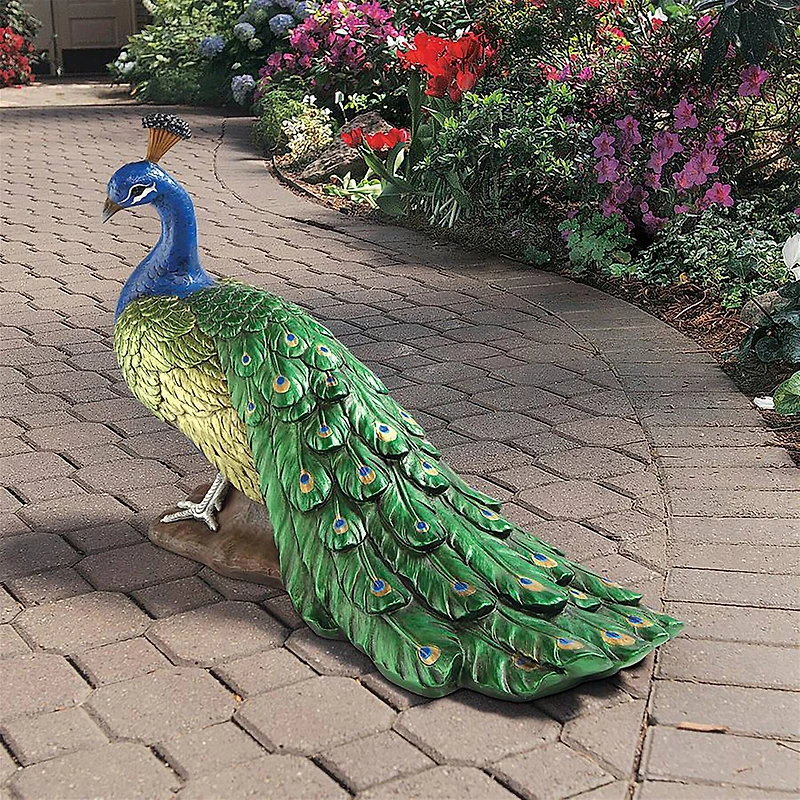 Design Toscano 21" The Regal Peacock Garden Sculpture