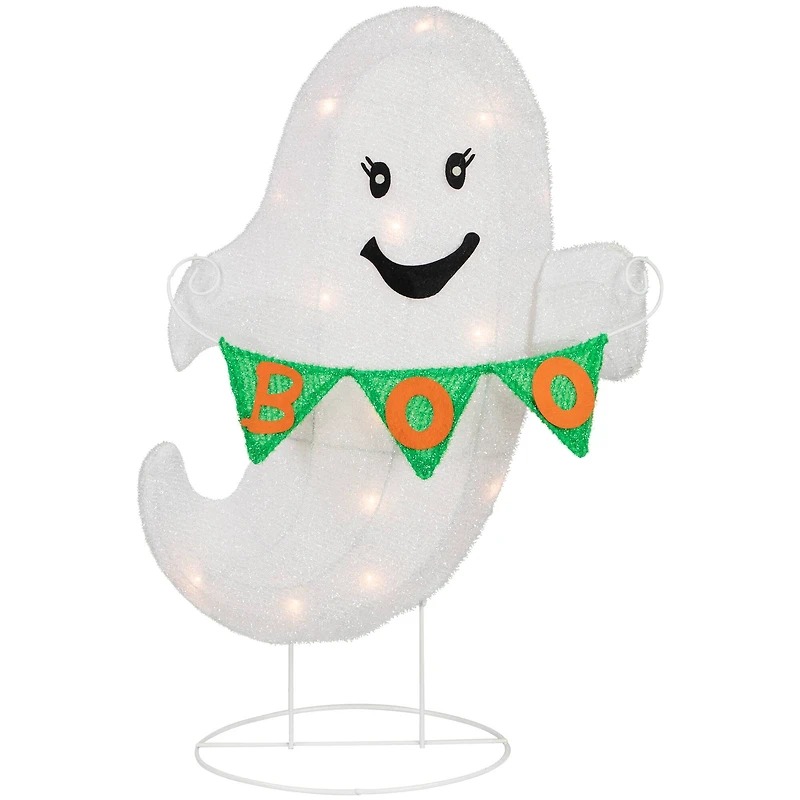 25" Lighted LED Ghost with Boo Banner