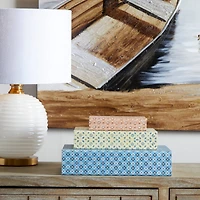 Floral Canvas Faux Book Box Set