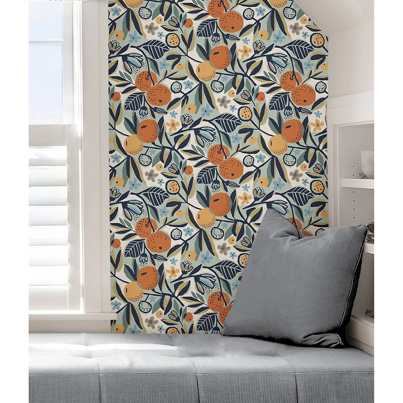 Clementine Garden Peel & Stick Wallpaper