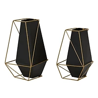 Black Metal Contemporary Vase Set