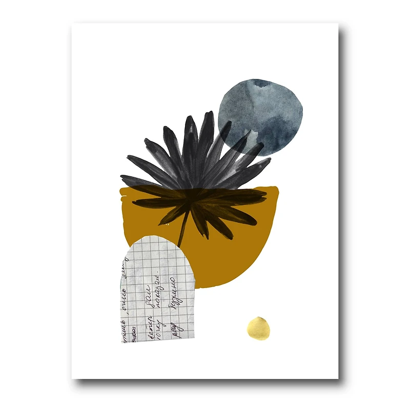 Designart - Tropical Palm Leaf & Abstract Geometry Shapes I