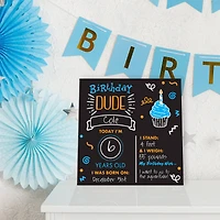 RoomMates 12" Double-Sided Birthday Dude Chalkboard