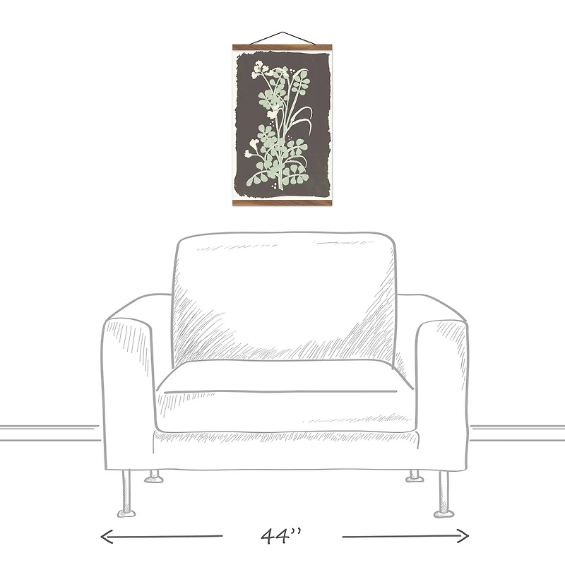 Spring Flowers 12" x 18" Teak Hanging Canvas