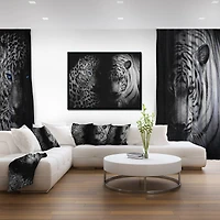 Designart - Leopard and Tiger in Black