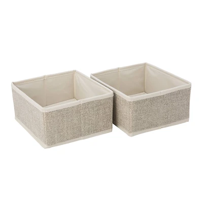 Simplify Faux Jute Medium Square Compartment Drawer Organizer, 2ct.
