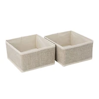 Simplify Faux Jute Medium Square Compartment Drawer Organizer, 2ct.