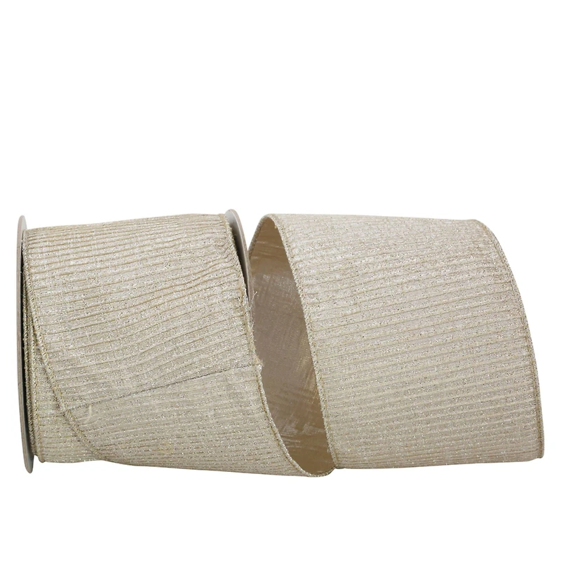 JAM Paper 4" x 10yd. Pleated Metallic Wired Lux Ribbon