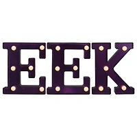 6.5" Lighted Black & Purple EEK Halloween Marquee Sign