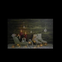 Christmas Ice Skates & Sleigh LED Lighted Canvas Wall Art