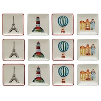 Hello Honey® Adventure Image Square Stoneware Plate Set