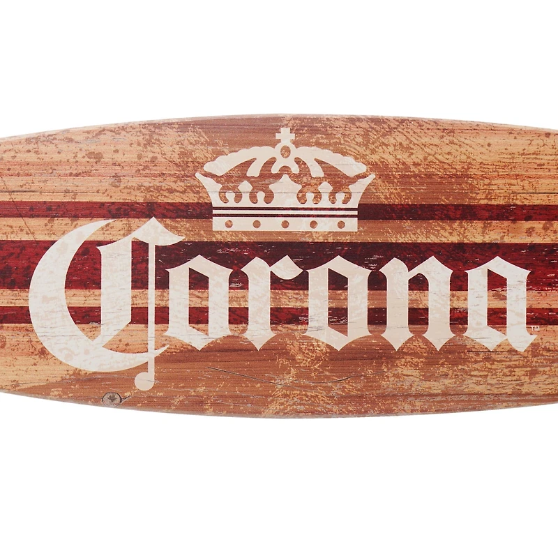 Licensed Corona Brown Wood Tones Surfboard Plaque Wall Sign - 60"x15"