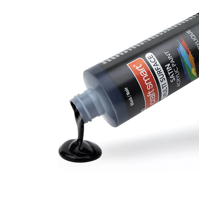 8 Pack: Black Premium Satin Acrylic Paint by Craft Smart®
