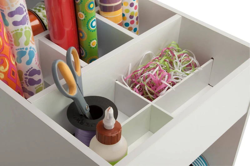 Honey Can Do White Craft Storage Cart With Wheels