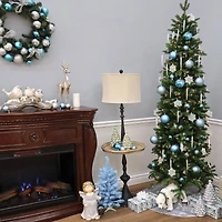 6.5ft. Pre-Lit Feel Real® Prescott Pencil Slim Artificial Christmas Tree, Clear Lights