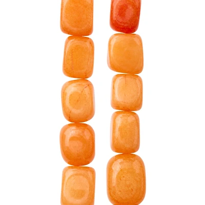 12 Pack:  Orange Jade Nugget Beads, 14mm by Bead Landing™