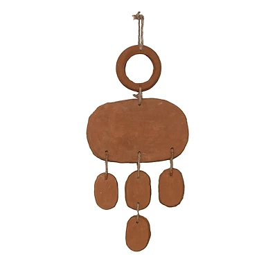 Hello Honey® 20" Handmade Natural Terra Cotta Wall Hanging with Jute Hanger