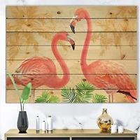 Designart - Gold Glam Flamingos
