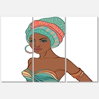 Designart - African American Woman With Earring & Turban