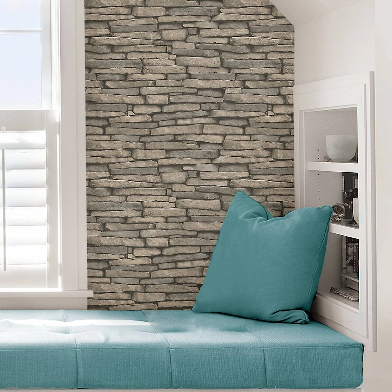 InHome Hickory Creek Stone Peel & Stick Wallpaper