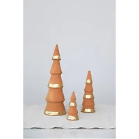 Hello Honey® Terracotta Handmade Paper Mache Tree with Gold Foil Set
